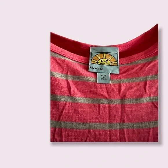C & C CALIFORNIA (NWOT) FULLY LINED DRESS. SIZE M. PINK & GRAY STRIPED - Picture 9 of 9